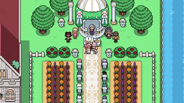 A Fields of Mistria wedding scene